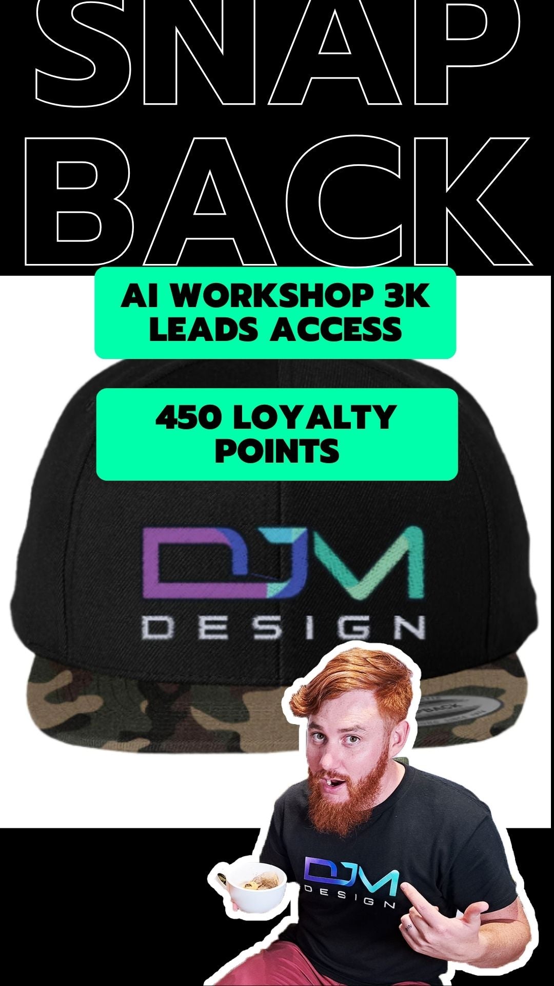 DJM.Design™ Exclusive Snapback Cap (Ai Workshop 3K Leads Access) 450 Points